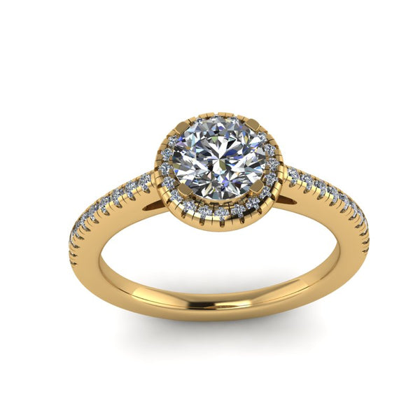 1.13ct Round Diamond Gold Engagement Ring - 04US04